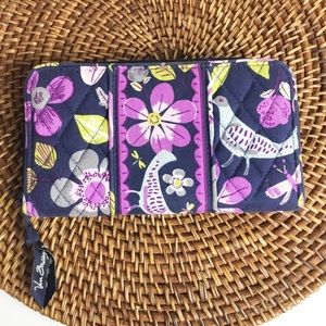 Vera Bradley Floral With Bird Wallet Purple & Blue